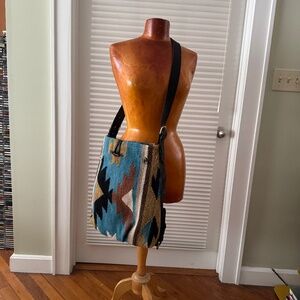 Raj Kilim Tote with Leather Strap